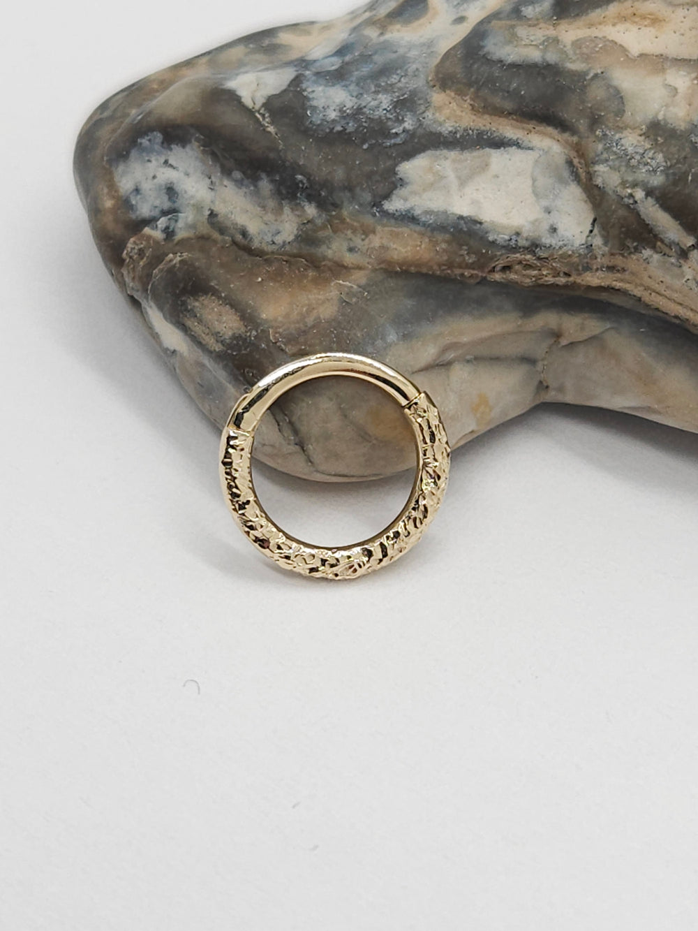 Hammered Moon Septum Piercing 14k Yellow Gold
