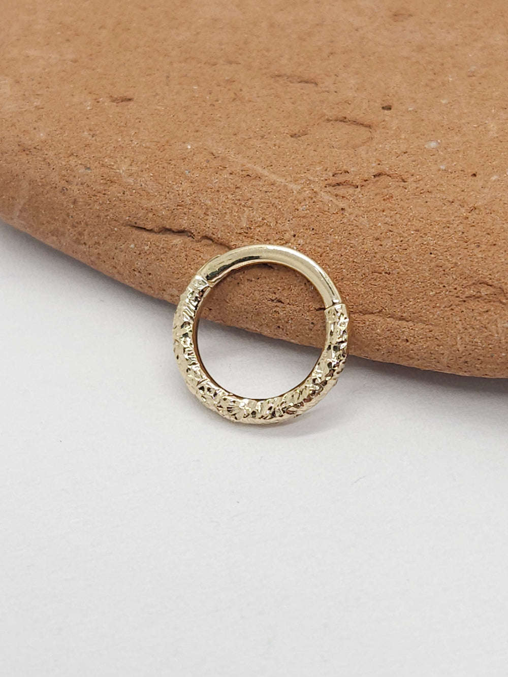 Hammered Moon Septum Piercing 14k Yellow Gold