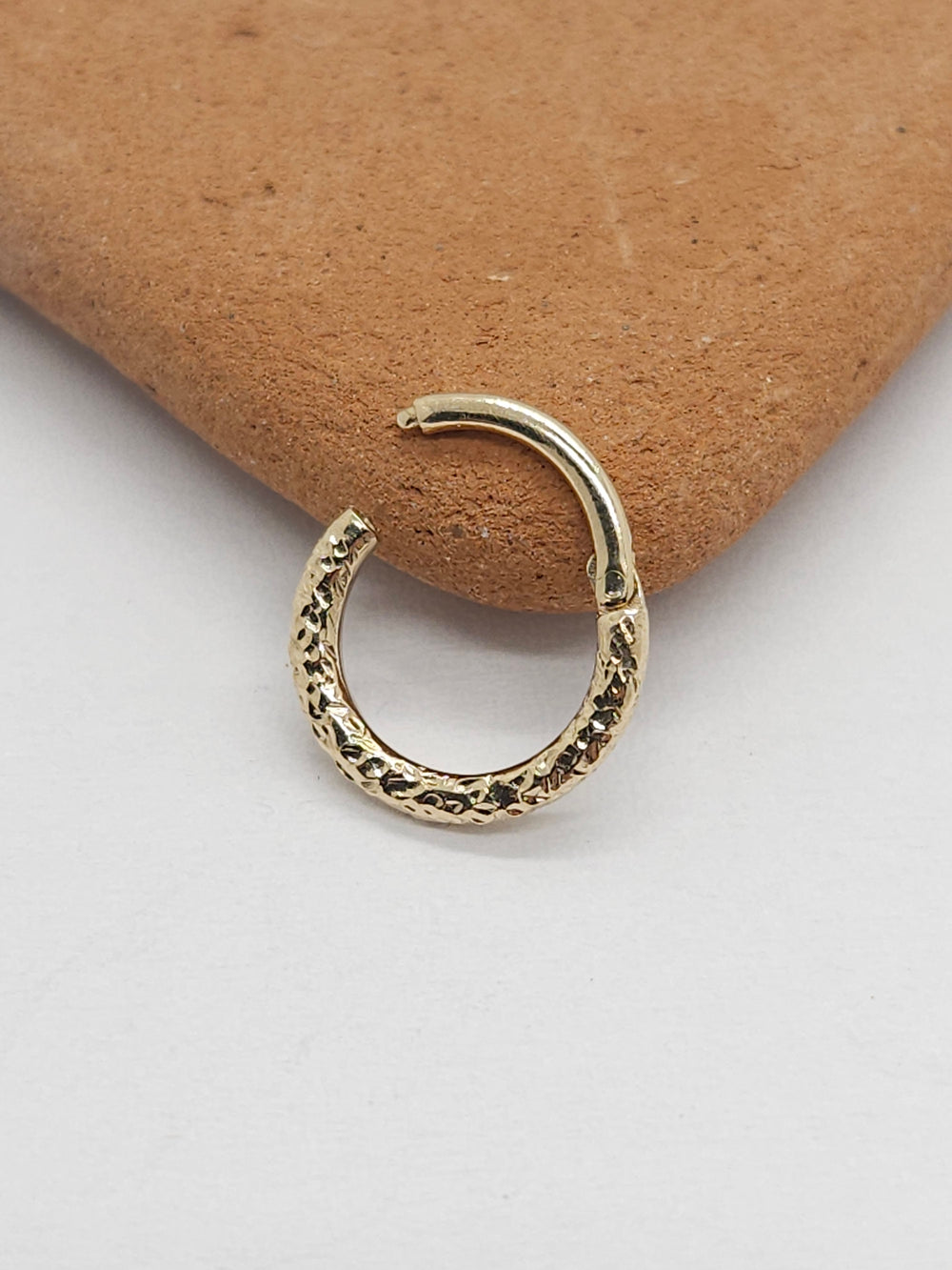 Hammered Moon Septum Piercing 14k Yellow Gold