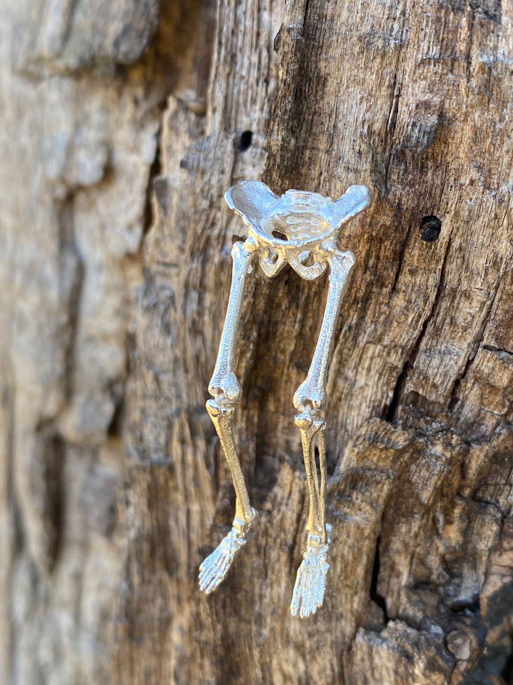 Skeleton Earrings 14k Solid Gold Gothic Style Jewelry