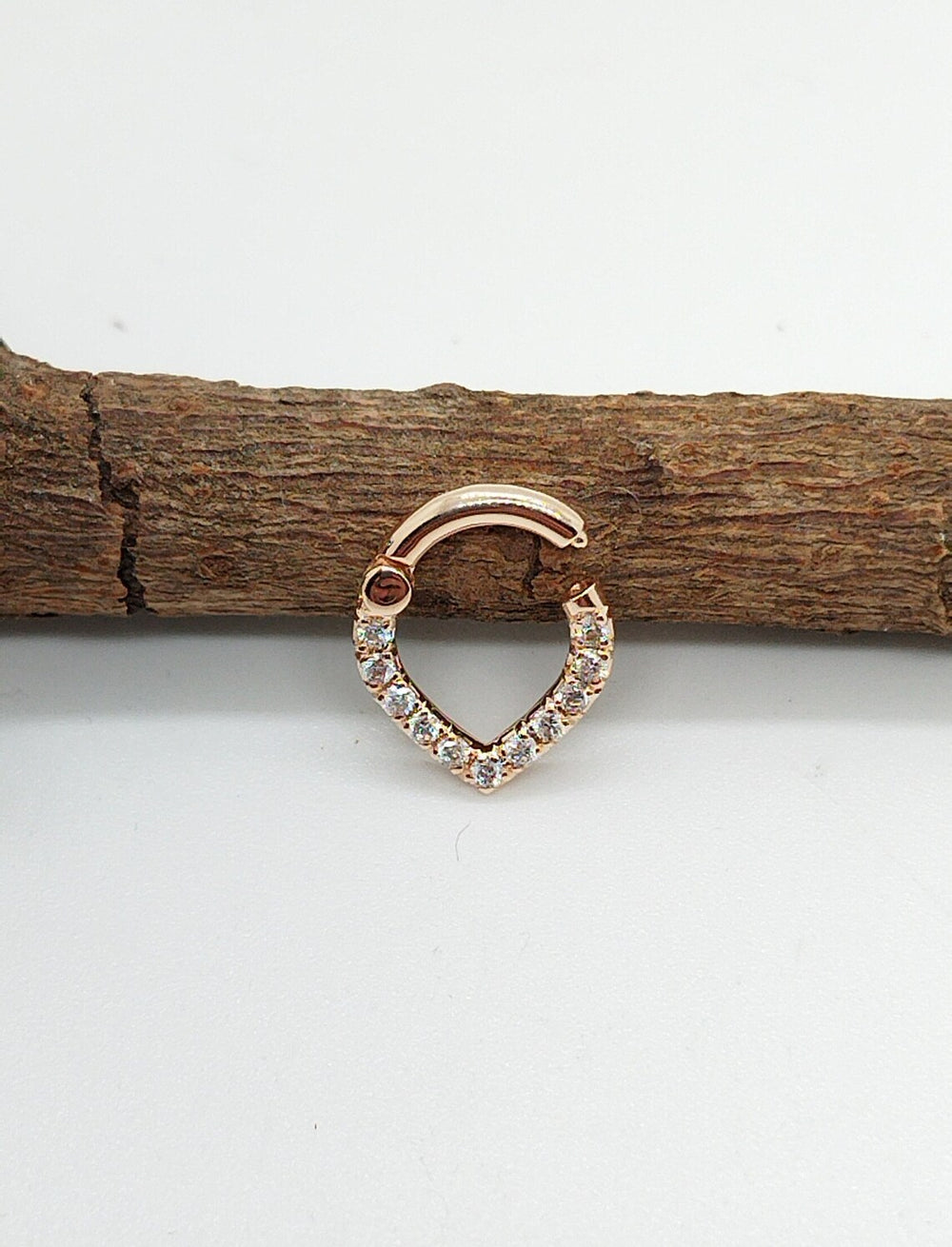 14K Solid Gold V Shaped Septum Clicker