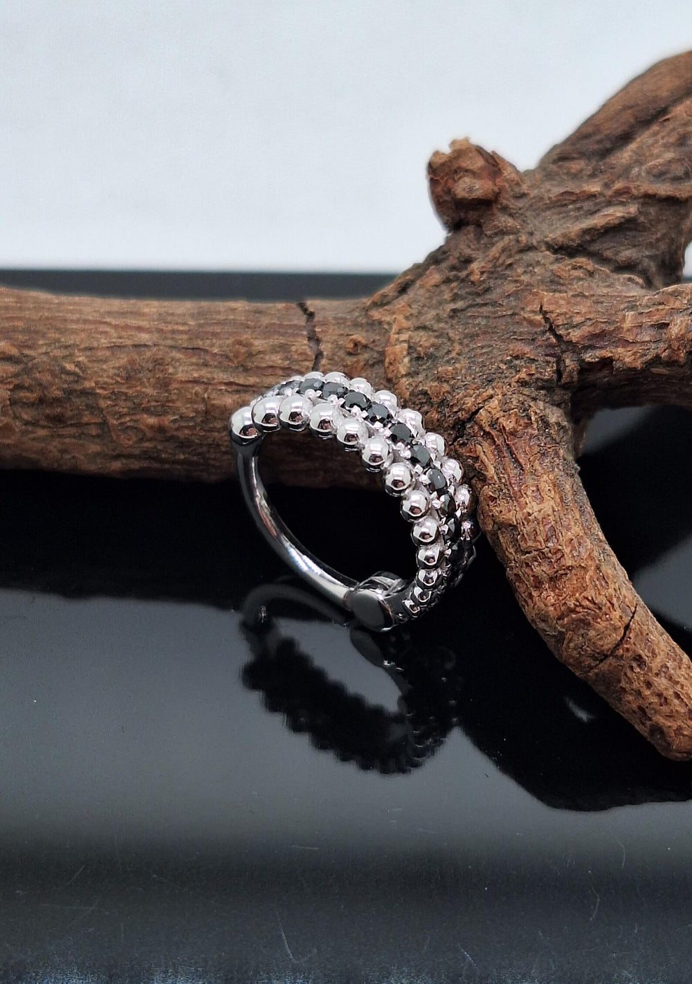Black Diamonds Conch Earring