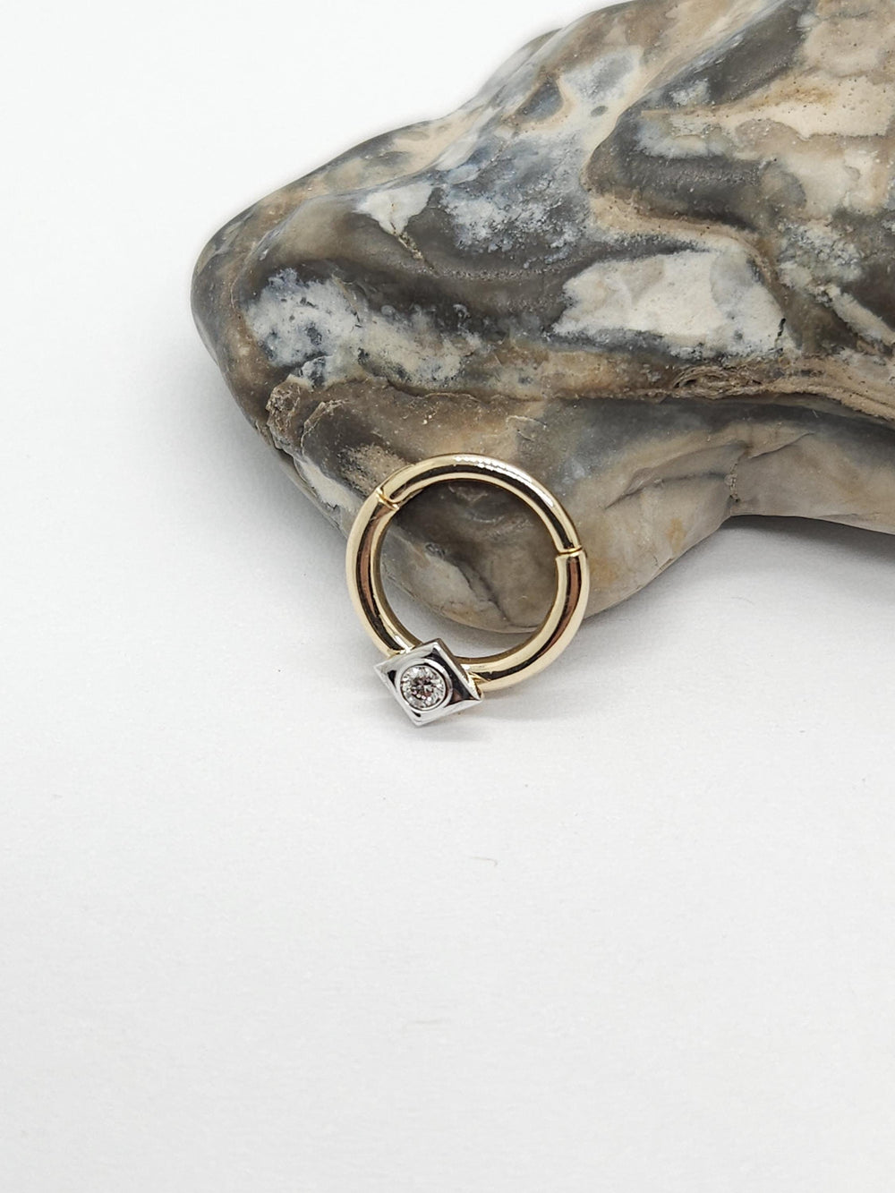 Diamond Hoop Earrings 14k Septum Clicker Helix Piercing Jewelry