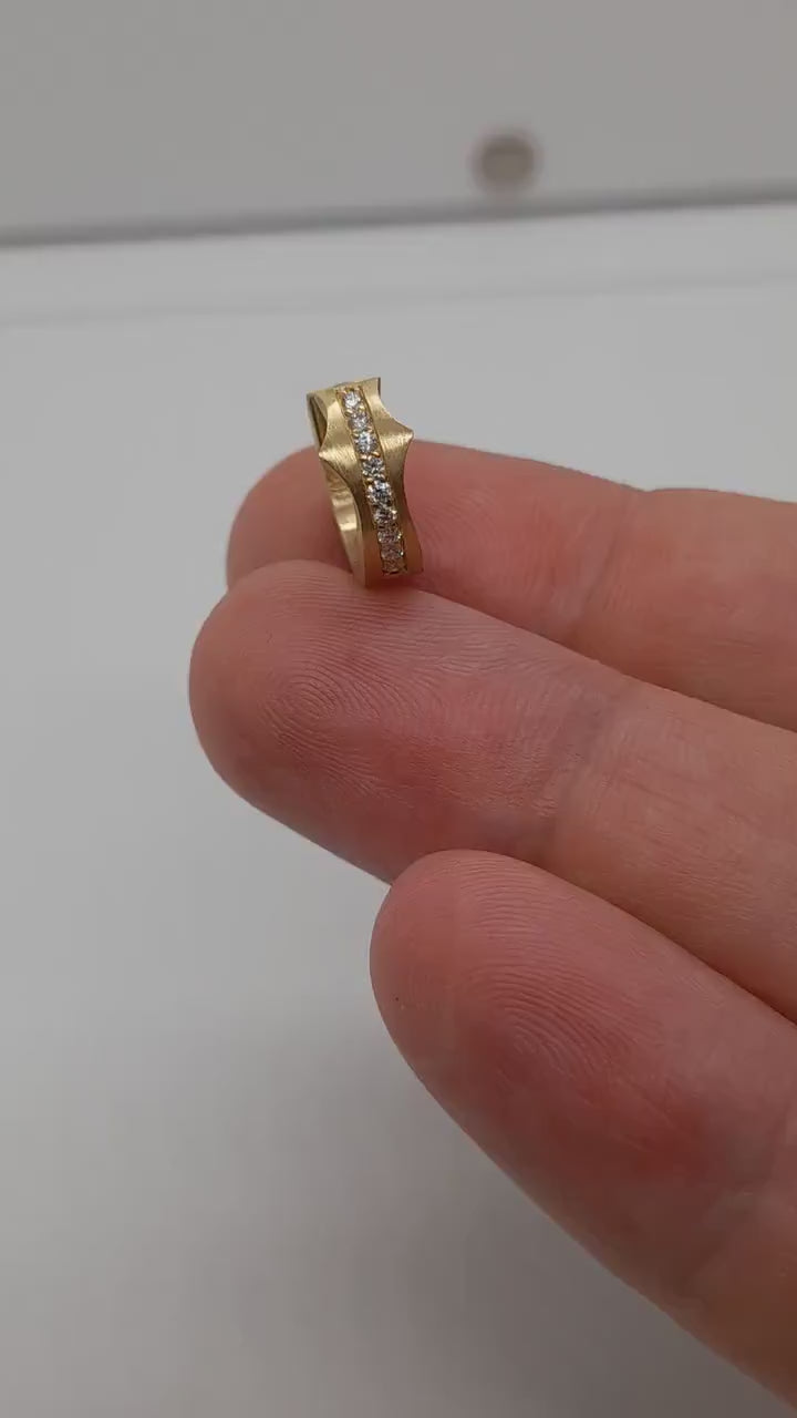 Diamond Piercing jewelry 14k Yellow Gold White Diamonds