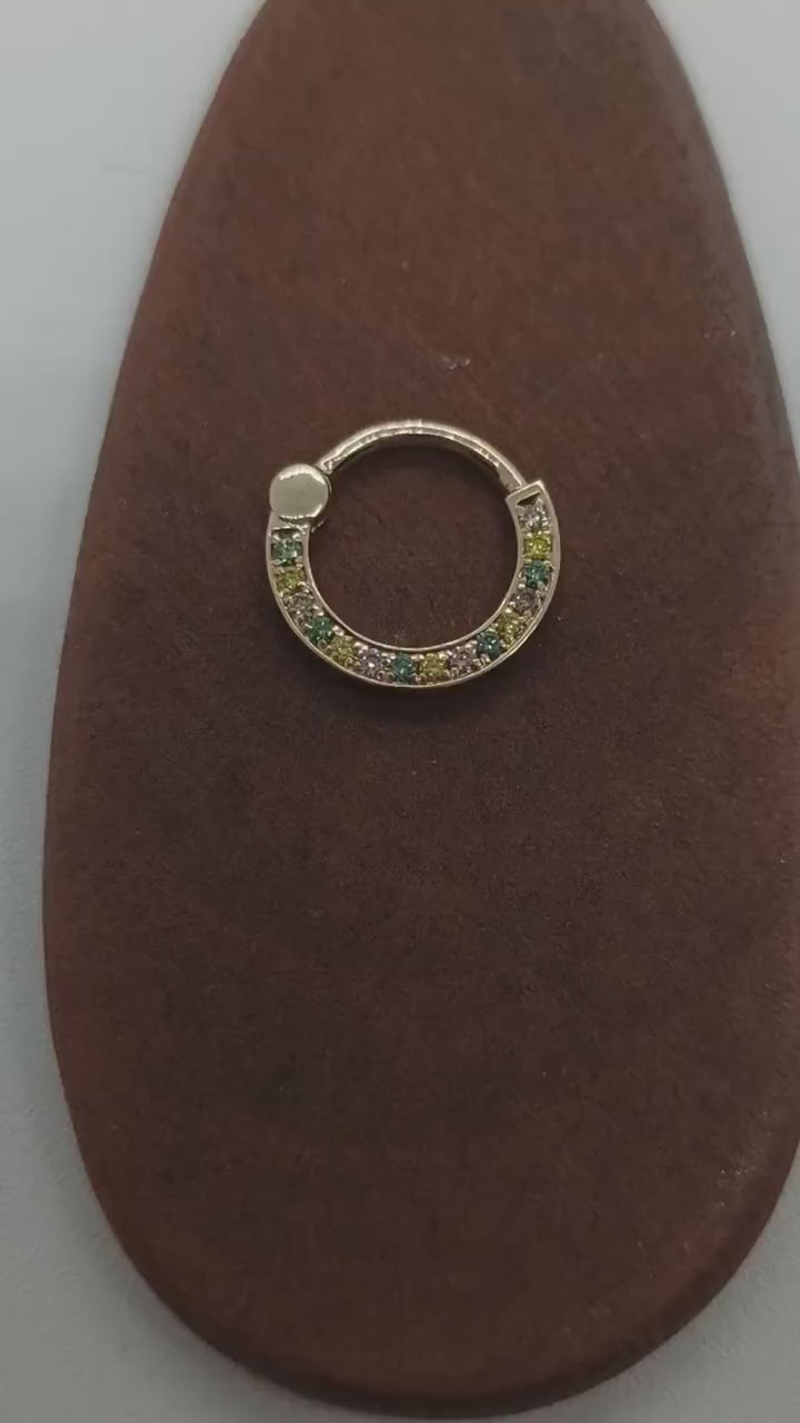 diamonds rainbow piercing Jewelry. Made from 14k solid gold