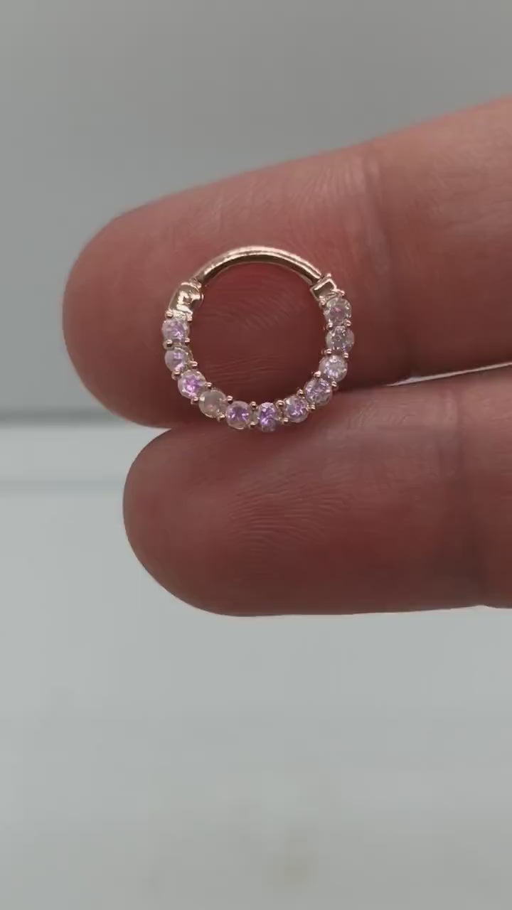 nose piercing jewelry made with Mercury Mystic Topaz and 14K solid gold