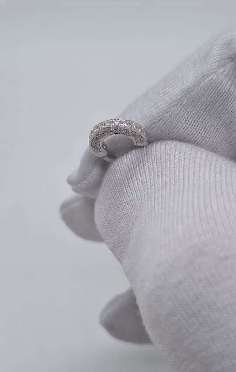 Helix Septum Clicker 14k Solid Gold Three Sides White Diamonds Daith Tragus Nose Ring Conch Piercing Jewelry