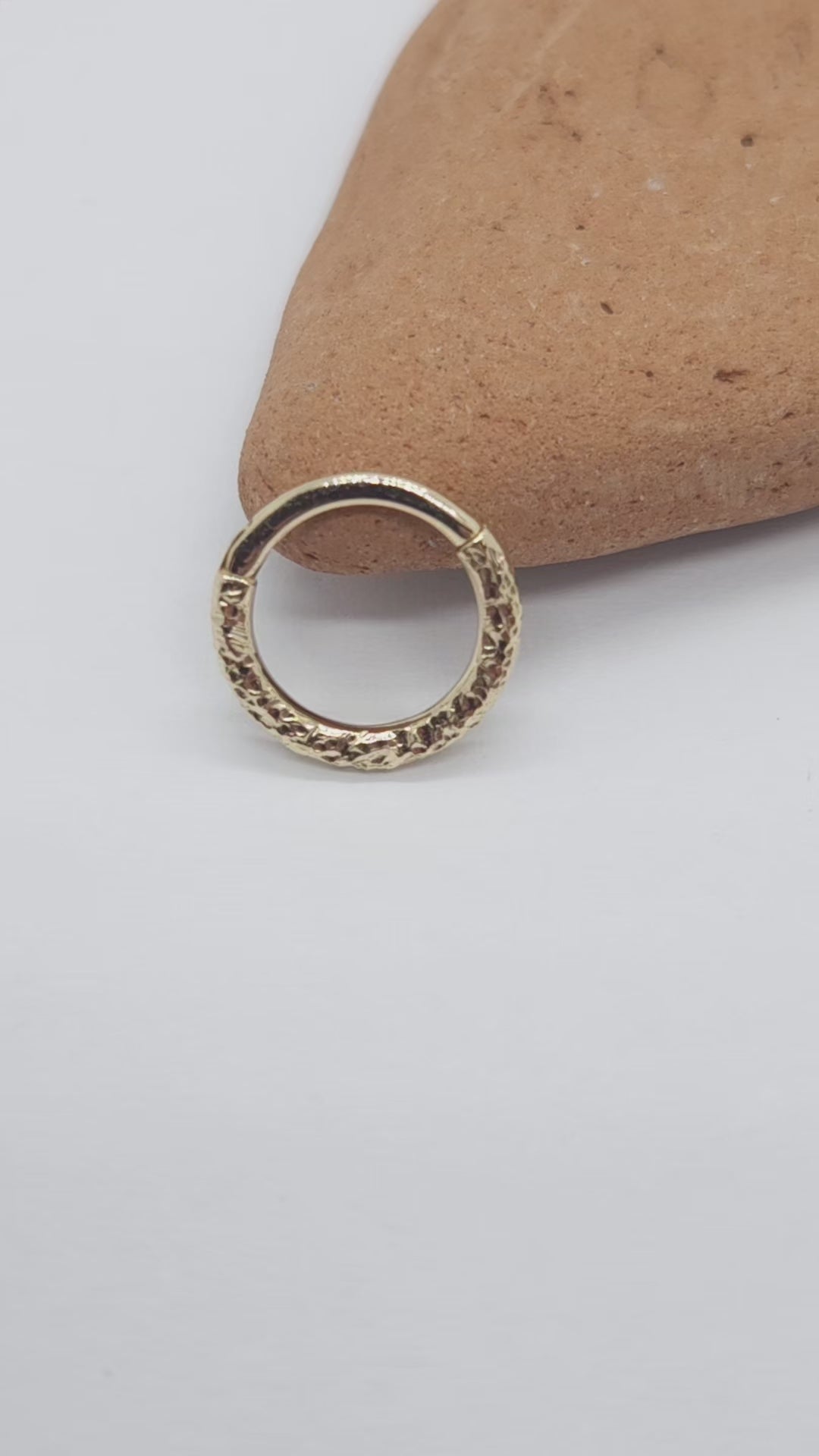 Hammered Moon Septum Piercing 14k Yellow Gold