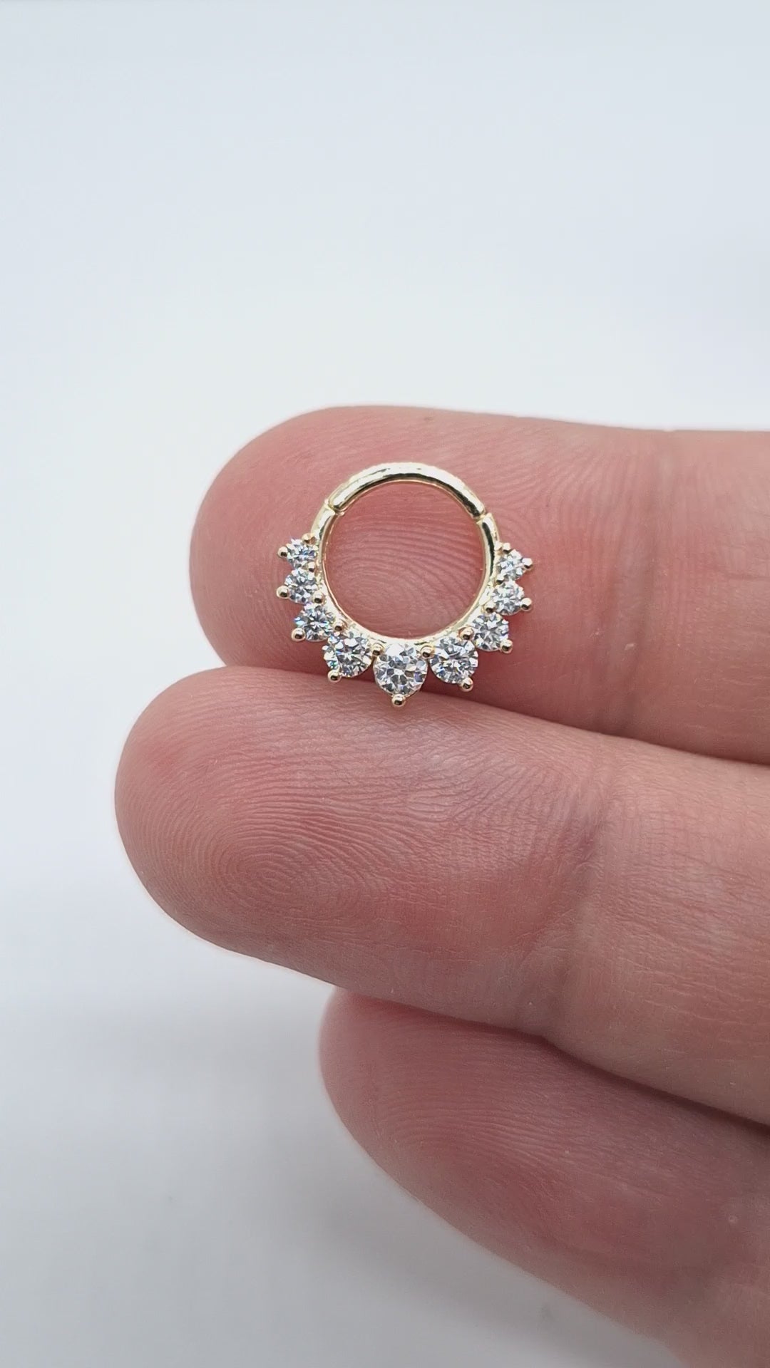 Diamonds Nose Piercing Jewelry 14k Solid Gold