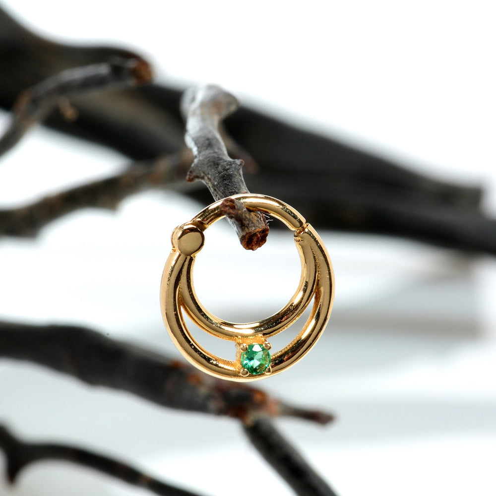 14K Double Hoop Piercing