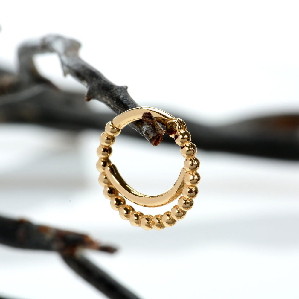 Double Hoop Nose 14k