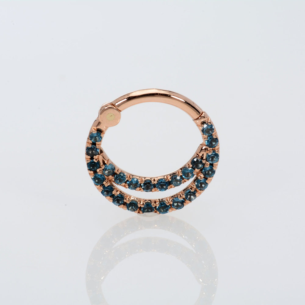 Daith Piercing Jewelry Topaz Blue London 14k