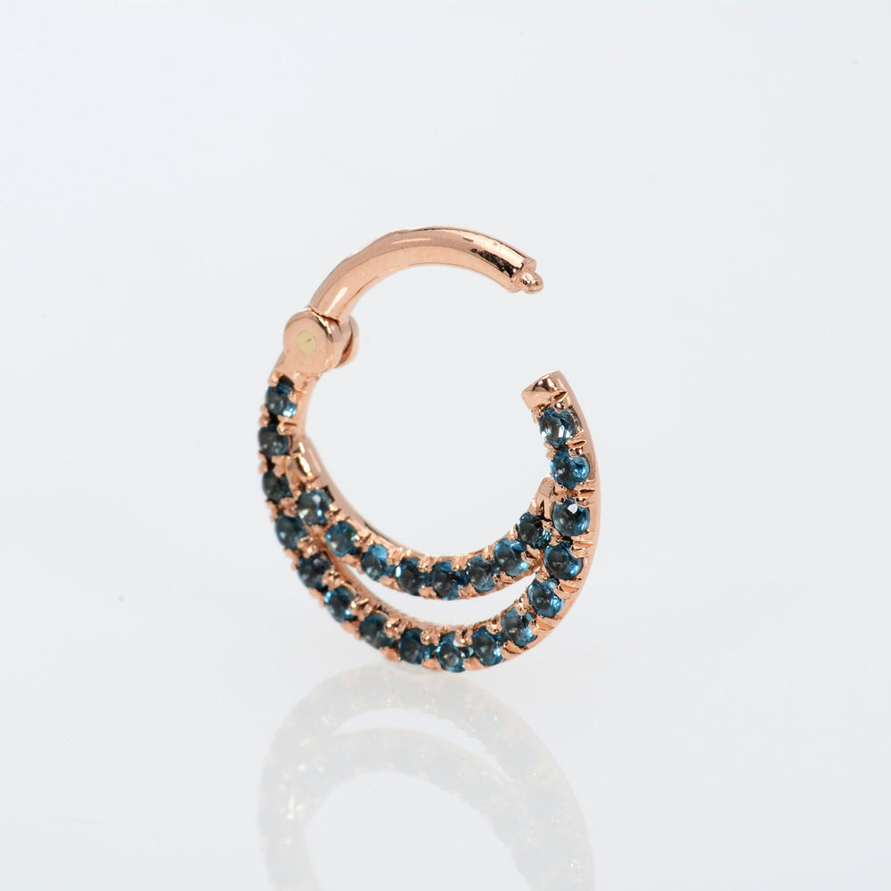 Daith Piercing Jewelry Topaz Blue London 14k