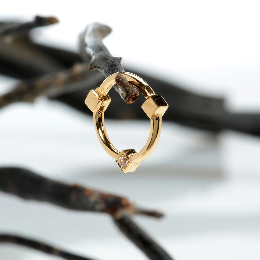 14k Diamond Daith Earring