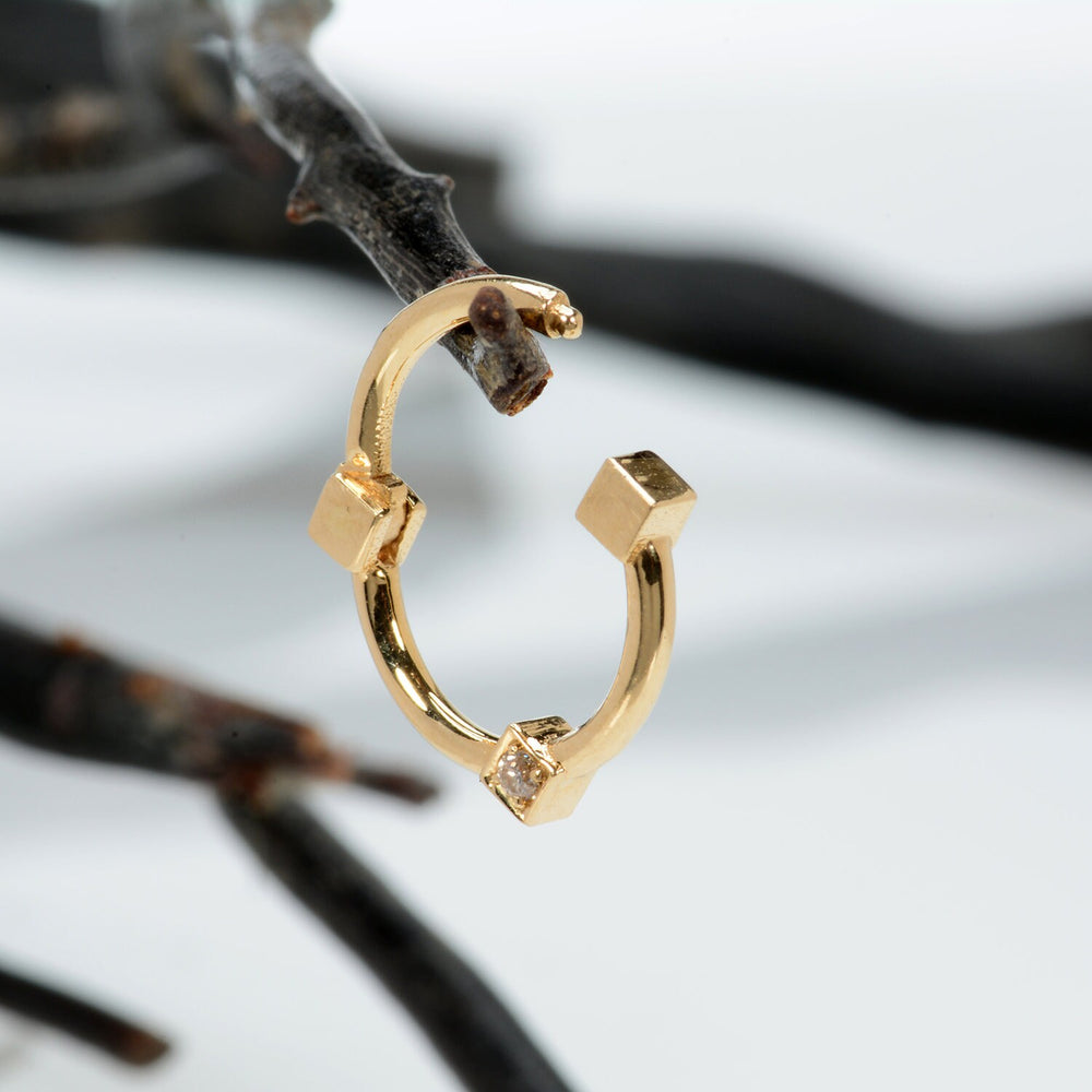 14k Diamond Daith Earring