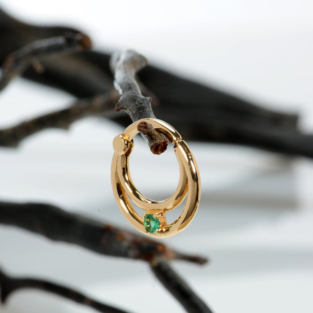 14K Double Hoop Piercing