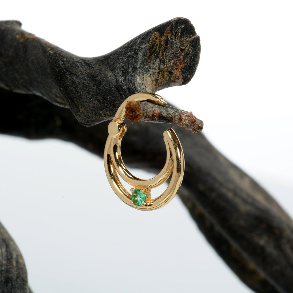 14K Double Hoop Piercing