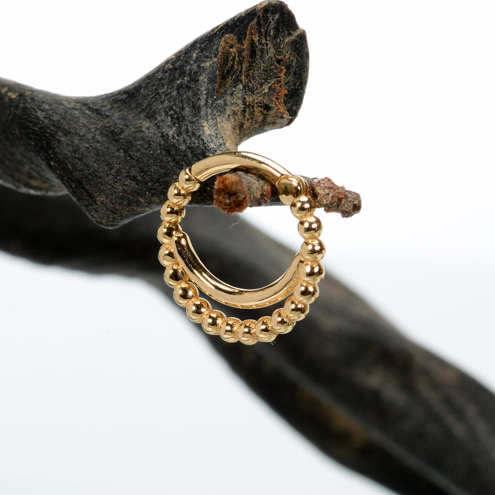 Double Hoop Nose 14k