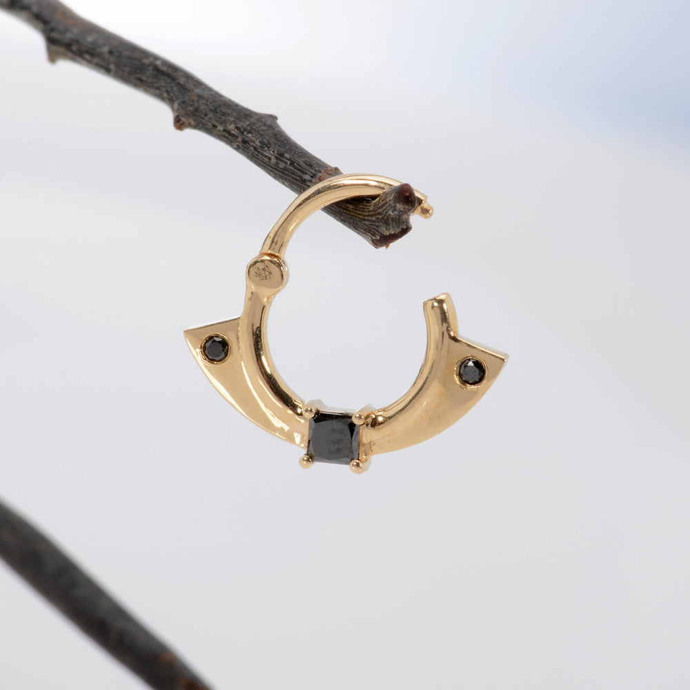 Black Diamonds Gold Ring