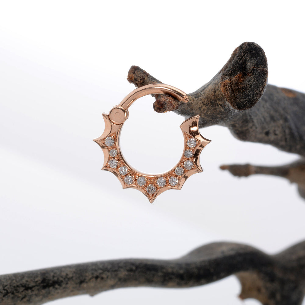 Nose Hoop 14k White Diamonds