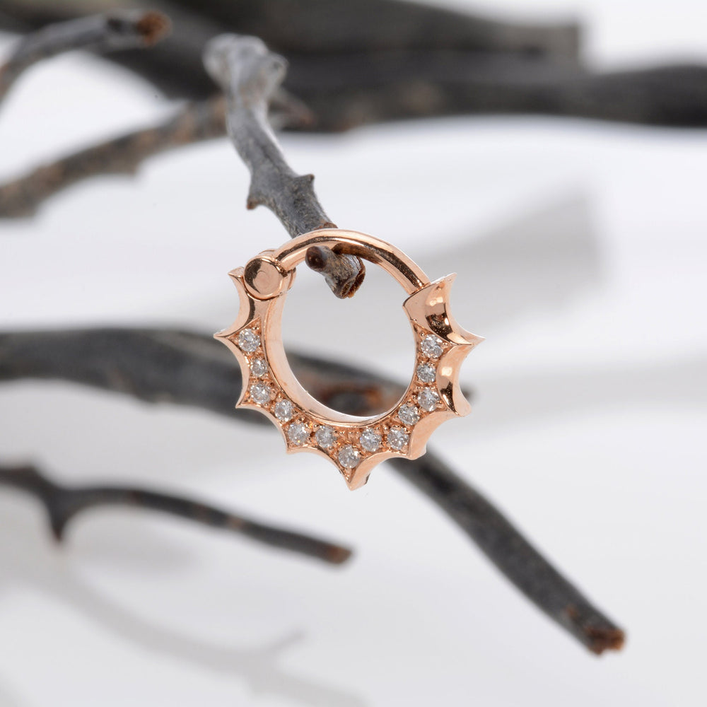 Nose Hoop 14k White Diamonds