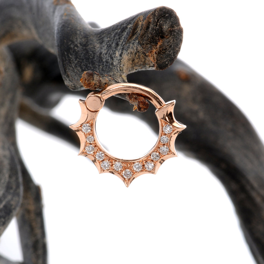 Nose Hoop 14k White Diamonds