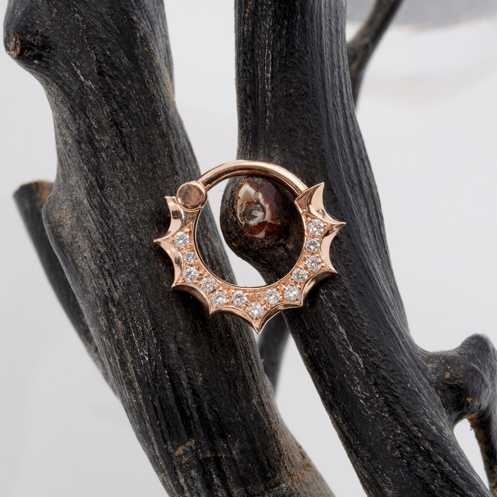 Nose Hoop 14k White Diamonds