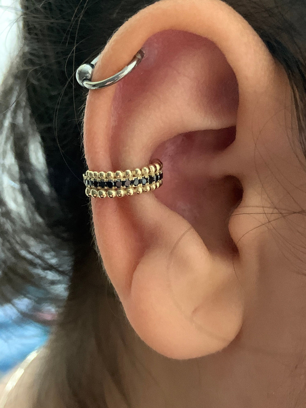 Black Diamonds Conch Earring