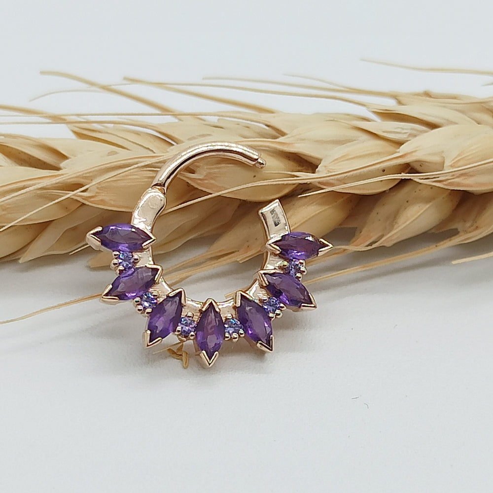 Marquise Amethyst Septum Jewelry