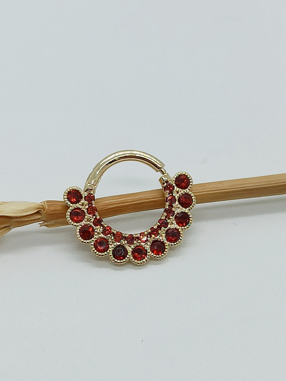 Daith Earring Garnet Stone