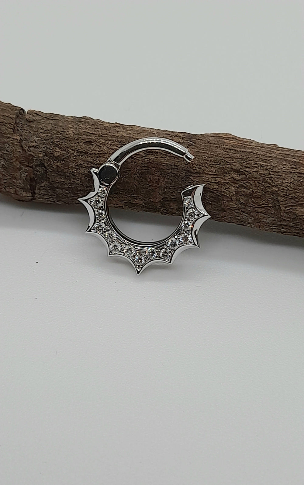 Nose Hoop 14k White Diamonds