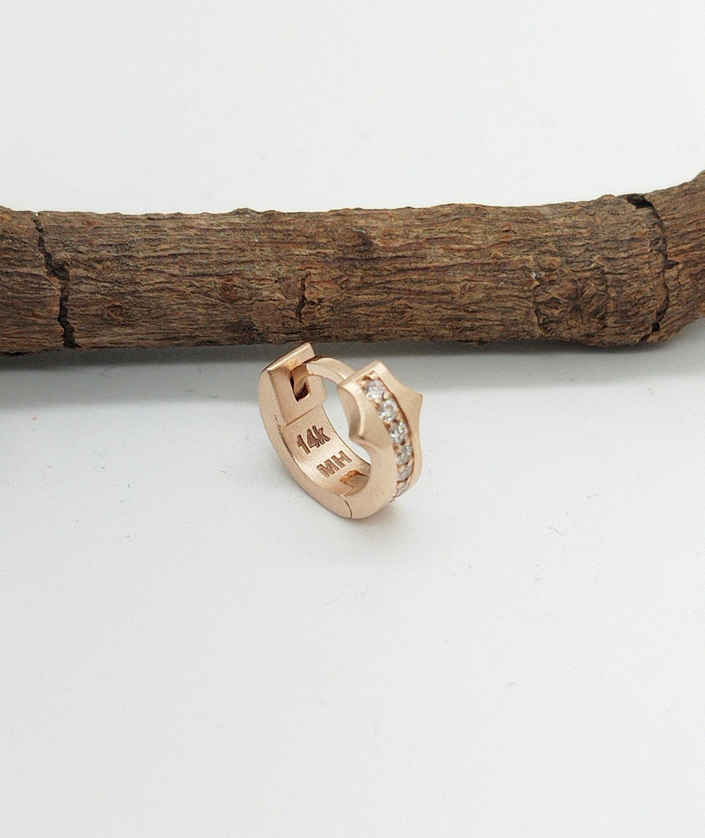 14k Yellow Gold Diamond Piercing