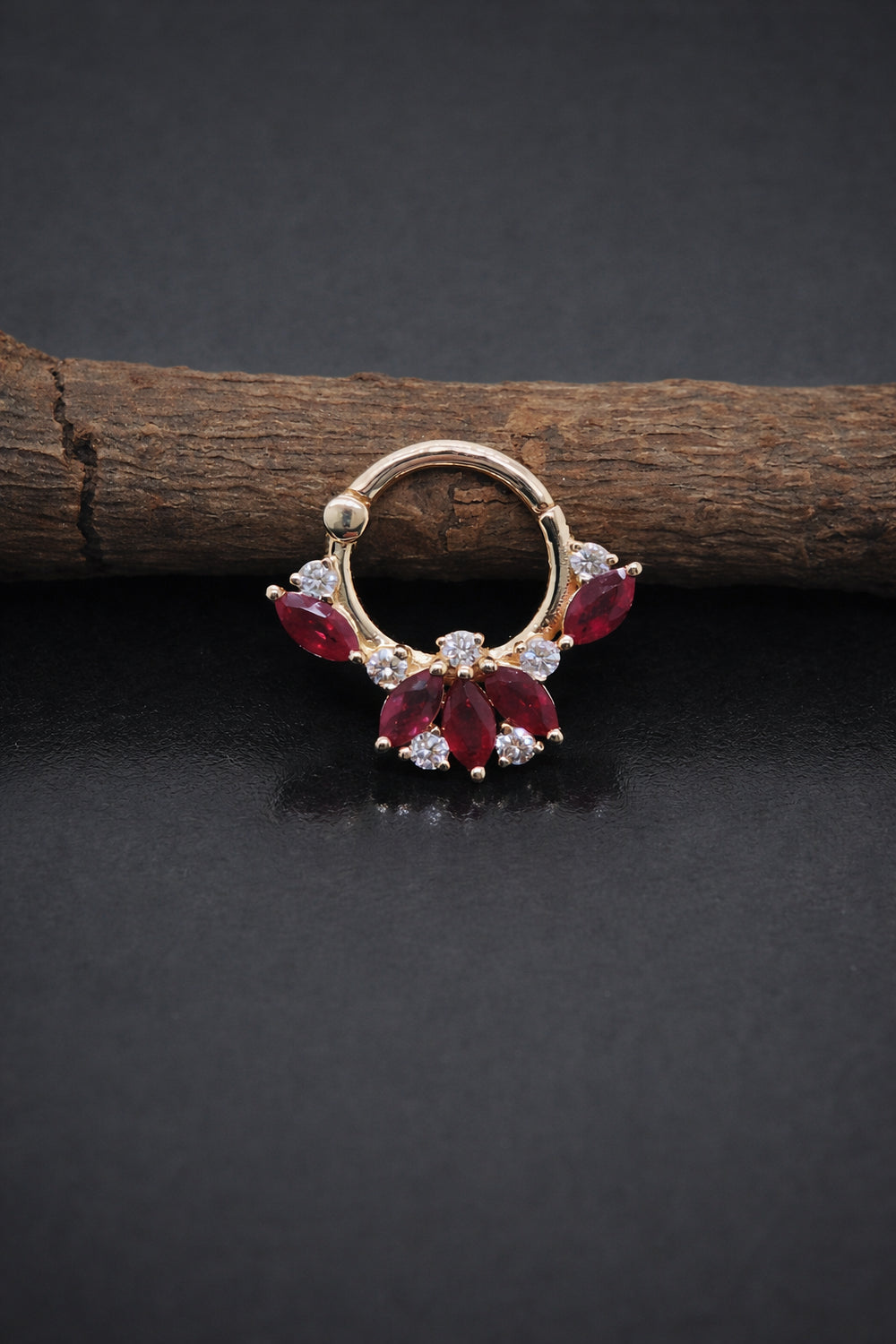 Ruby Helix With Diamonds