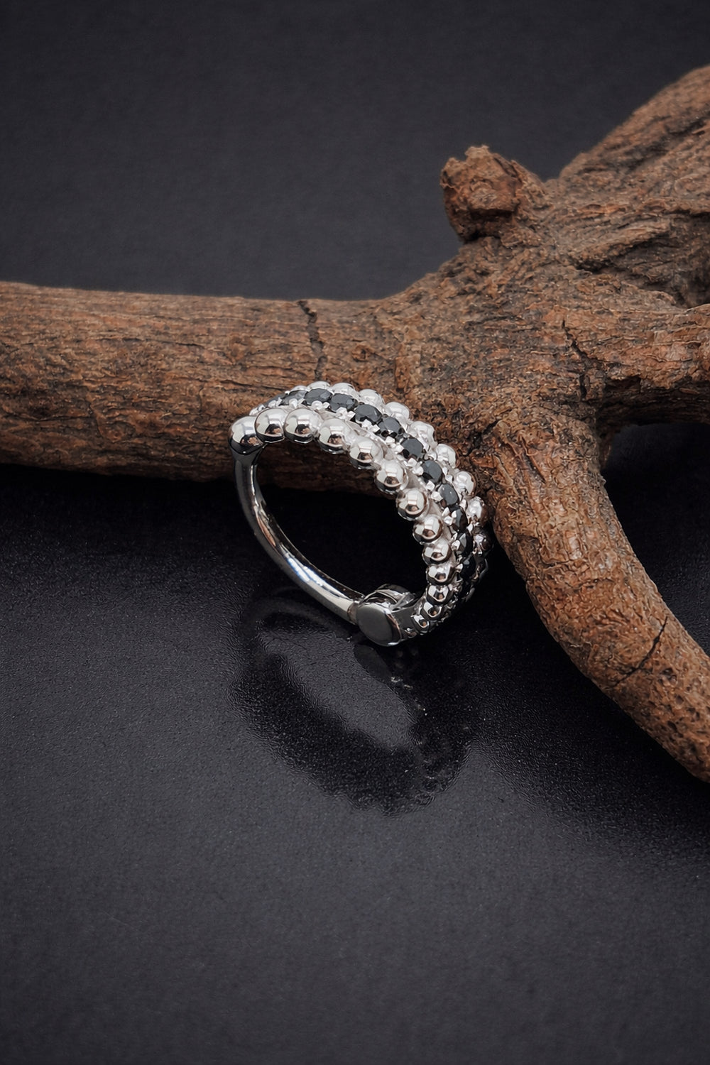 Black Diamonds Conch Earring