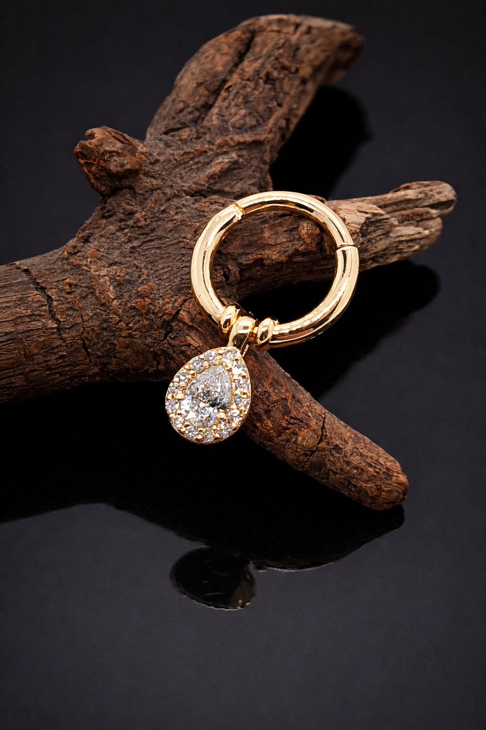 Pear White Diamonds Piercing