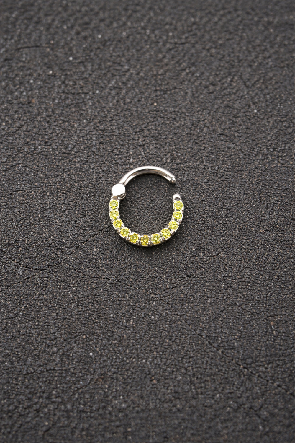 Yellow Diamonds Septum Clicker 14k Solid Gold