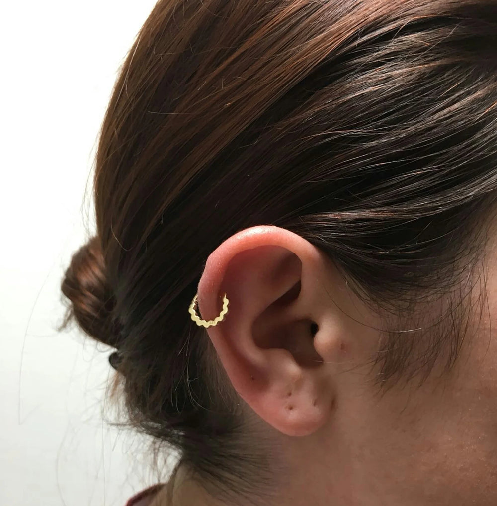 Gold Flower Tragus Earrings
