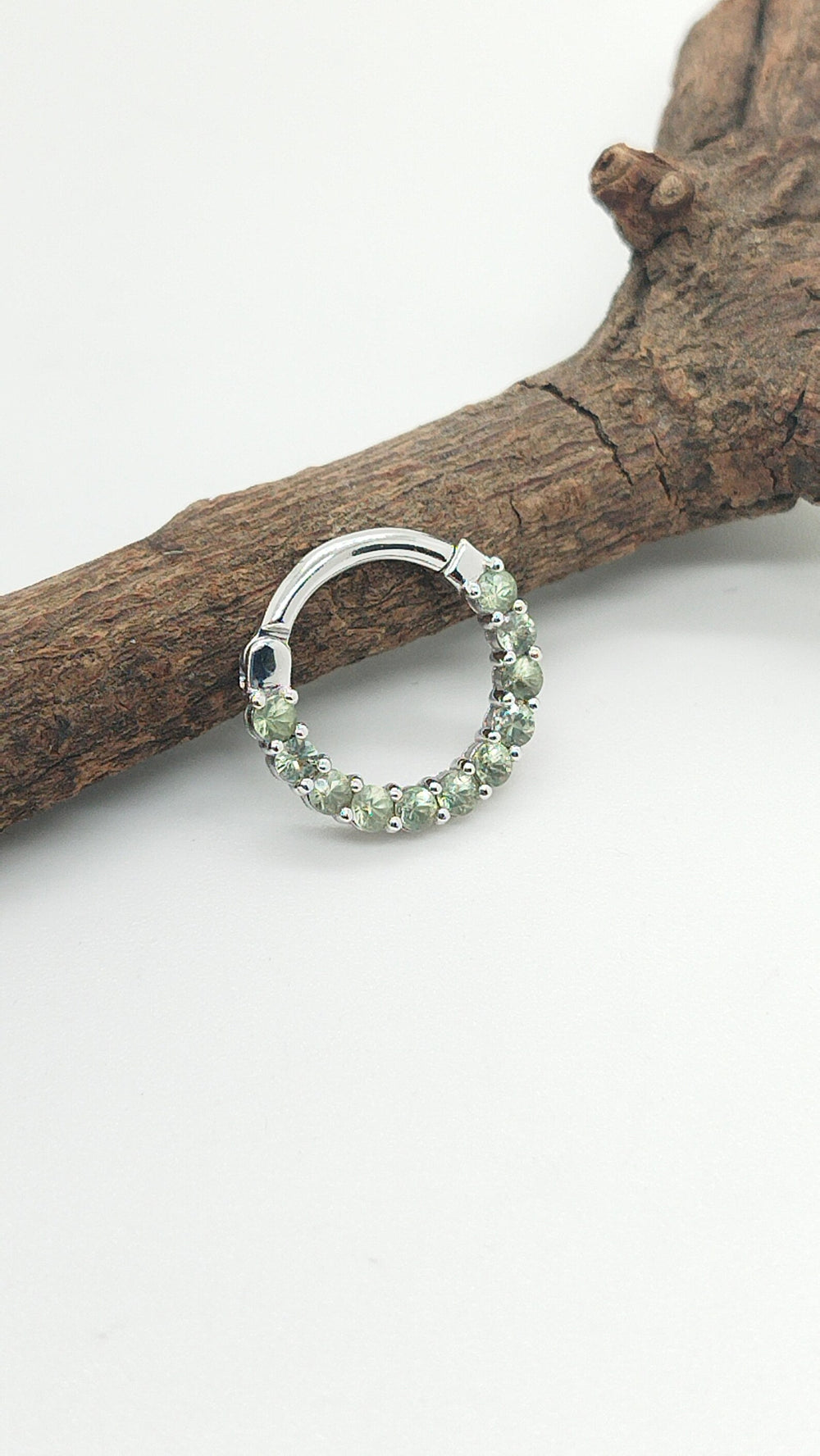 Helix Piercing Green Sapphires