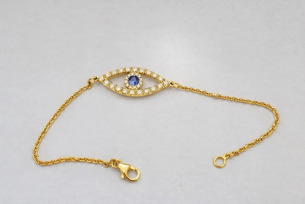 Diamonds Bracelet 14k Solid Gold Designer's Bracelet Unique Evil