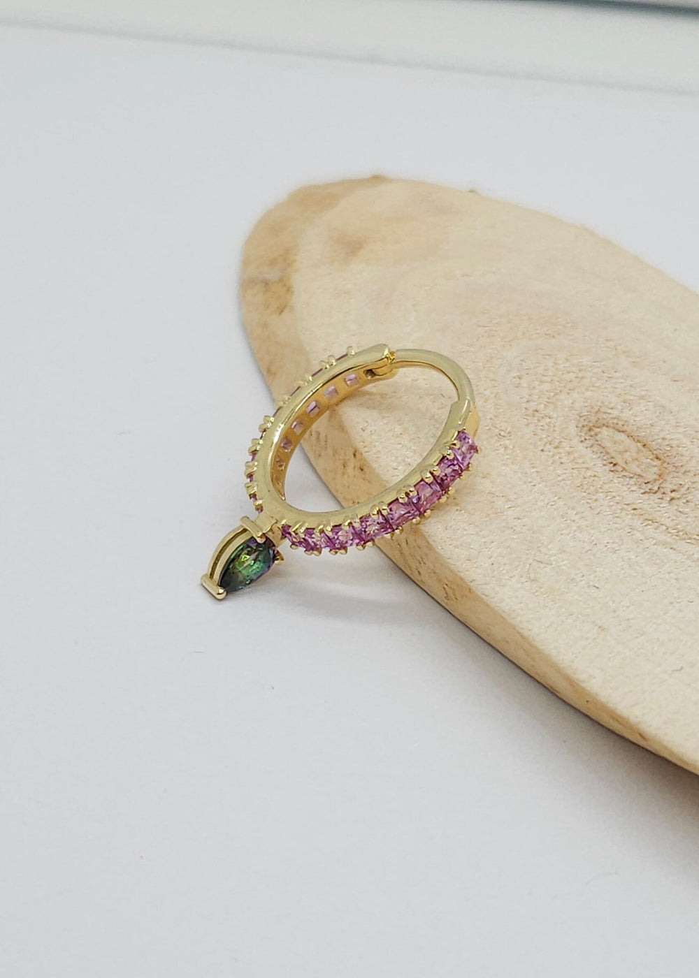 Eternity Hoop Earring 14k Solid Gold