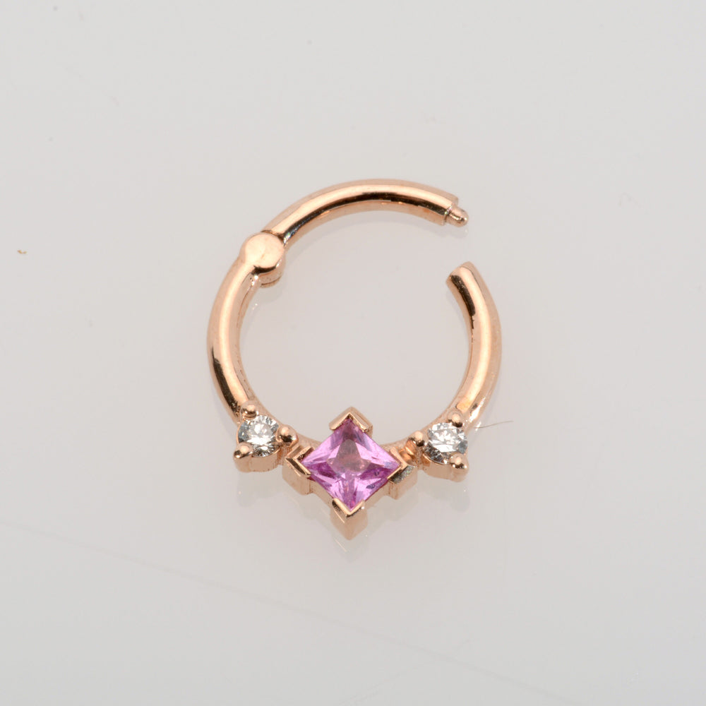 Helix Piercing Jewelry 14K Gold White Diamonds Daith Earring Cartilage Hoop