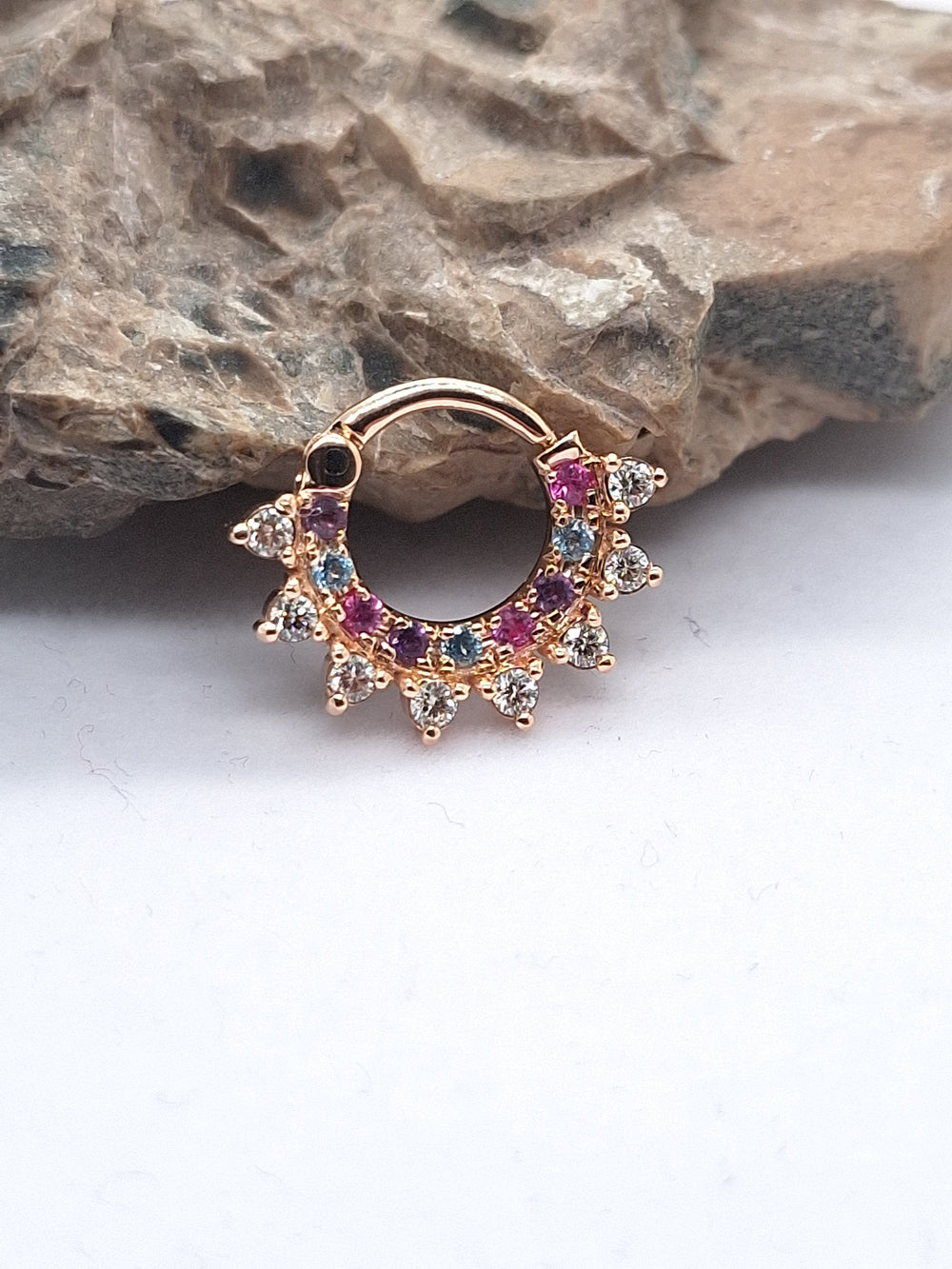 Cartilage Piercing Jewelry 14k Solid Gold Helix Septum Clicker Daith Earring