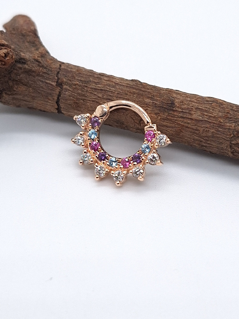 Cartilage Piercing Jewelry 14k Solid Gold Helix Septum Clicker Daith Earring