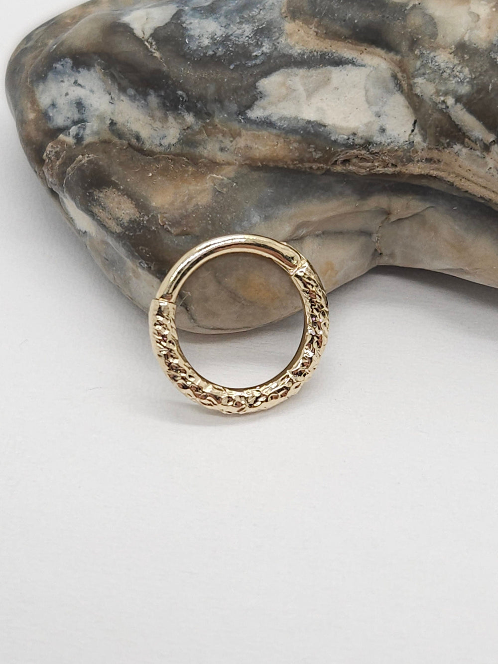 Hammered Moon Septum Piercing 14k Yellow Gold