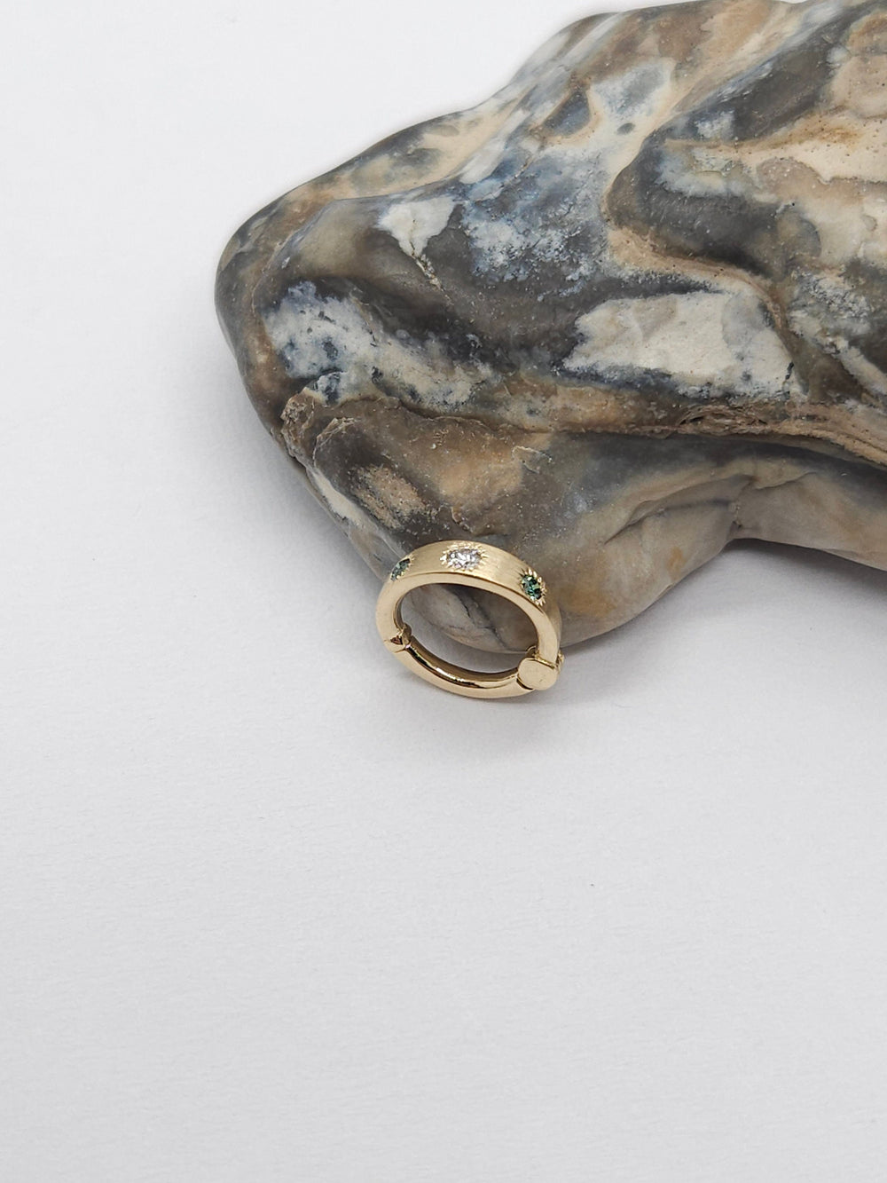 Diamonds Septum Jewelry Matt Finish 14k Yellow Gold
