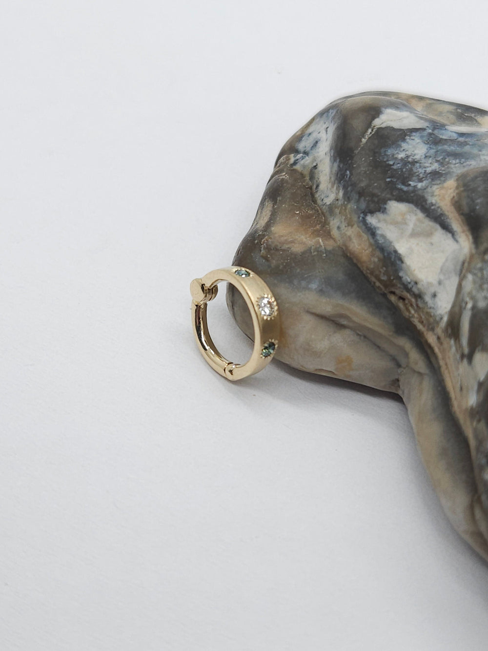Diamonds Septum Jewelry Matt Finish 14k Yellow Gold