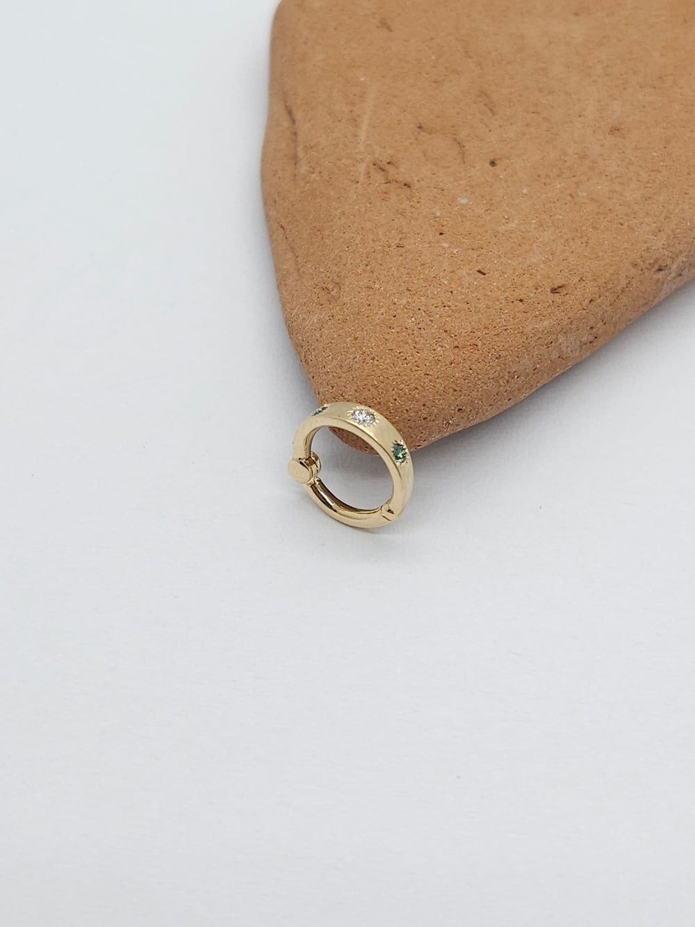 Diamonds Septum Jewelry Matt Finish 14k Yellow Gold