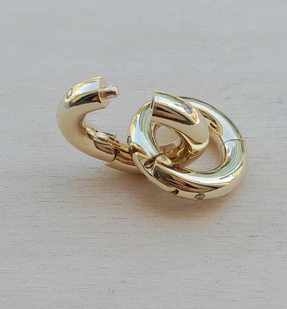 Ear Plugs Septum Clicker 14k Solid Gold Ear Gauges