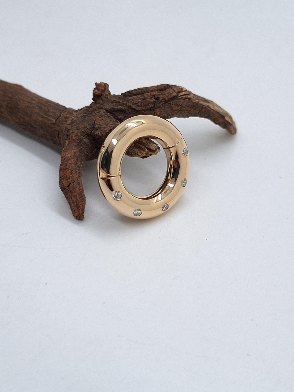 Ear Plugs Septum Clicker 14k Solid Gold Ear Gauges