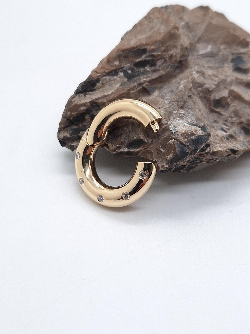 Ear Plugs Septum Clicker 14k Solid Gold Ear Gauges